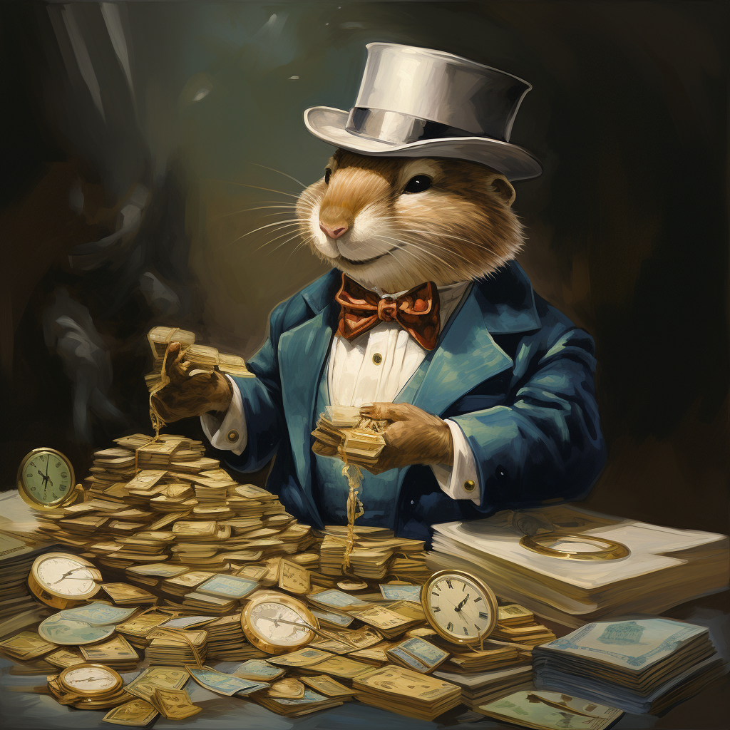 Smart lemming counting money with style