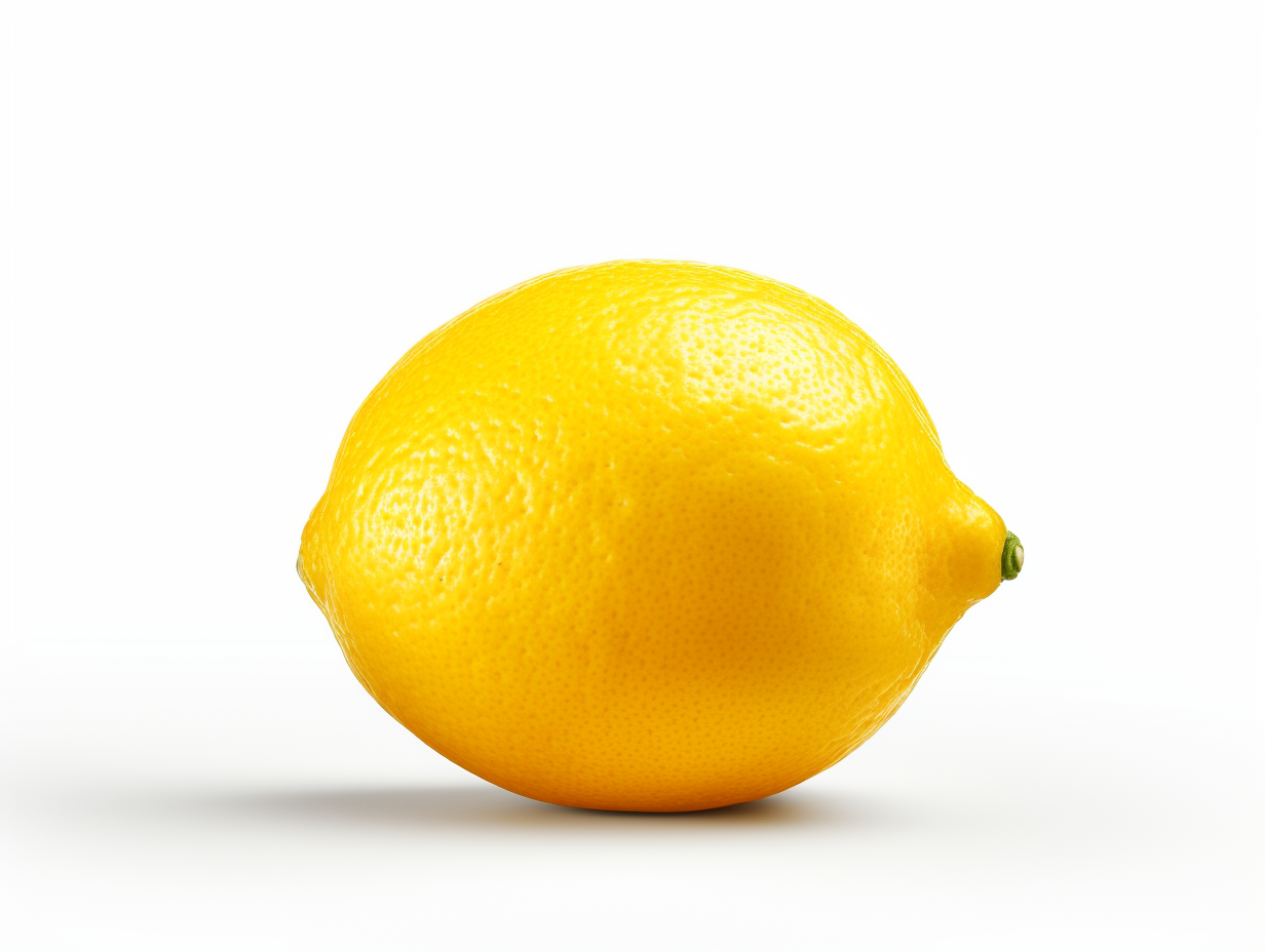 Realistic lemon on white background