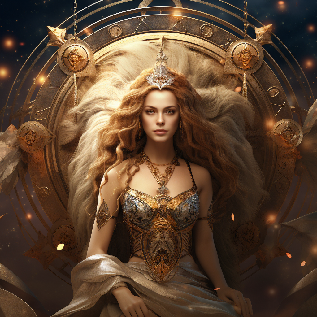 Leo zodiac sign as goddess