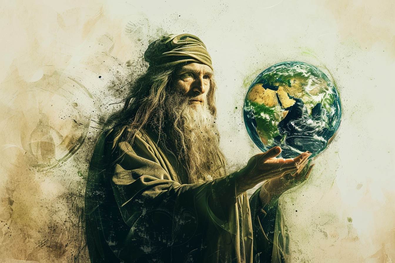 Leonardo Da Vinci saving Earth