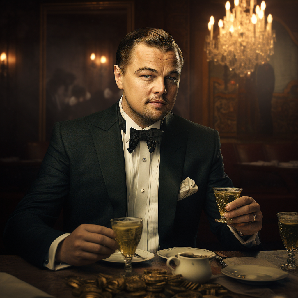 Leonardo DiCaprio enjoying a dollar feast