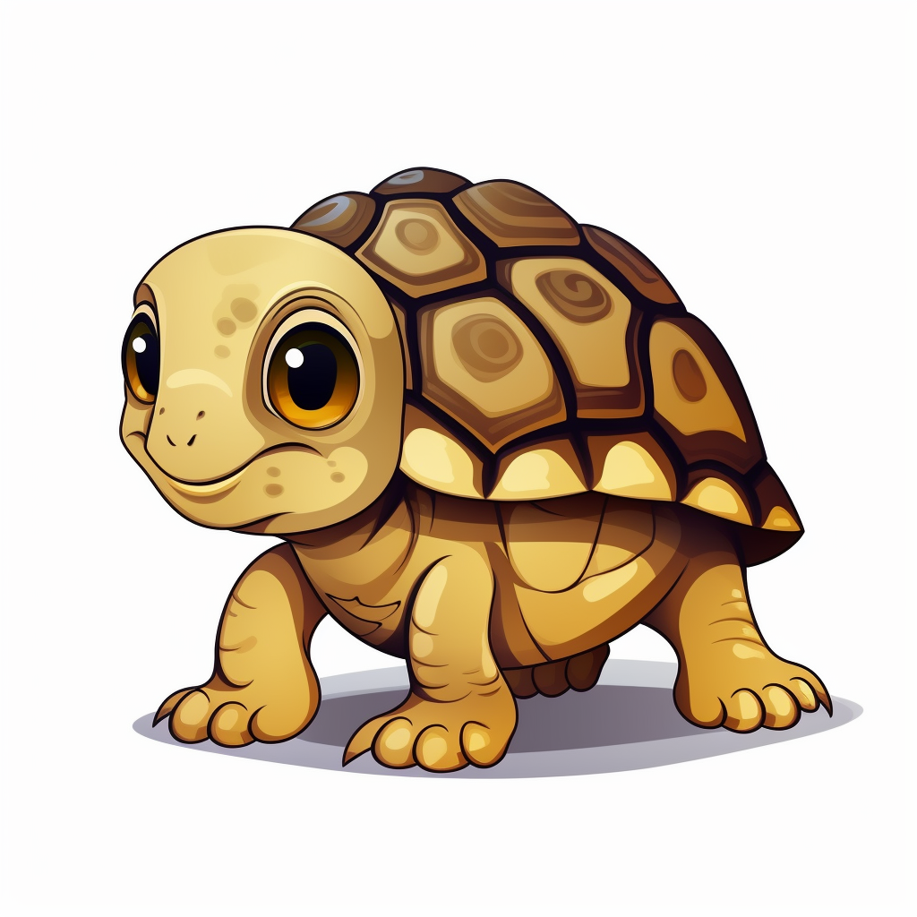 Cute leopard tortoise cartoon on white background