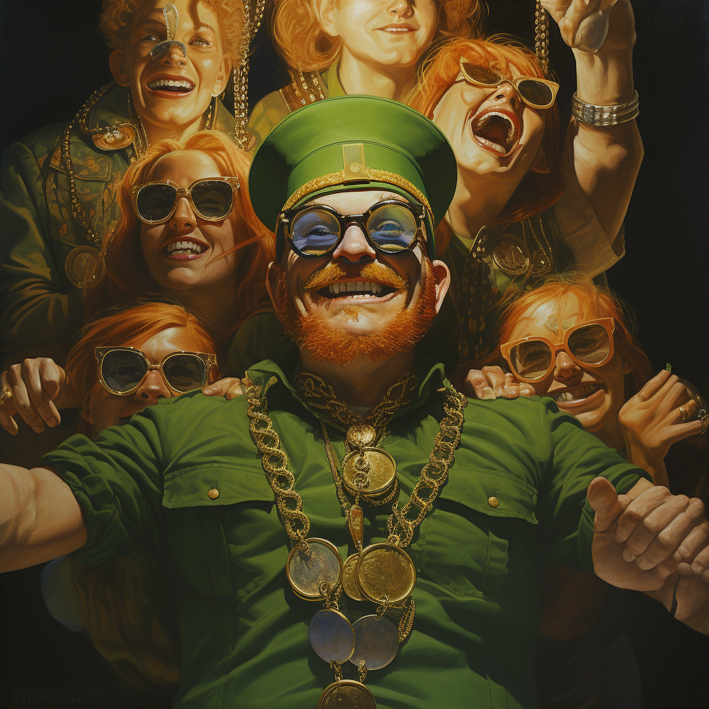 Leprechaun with Glasses and Girls