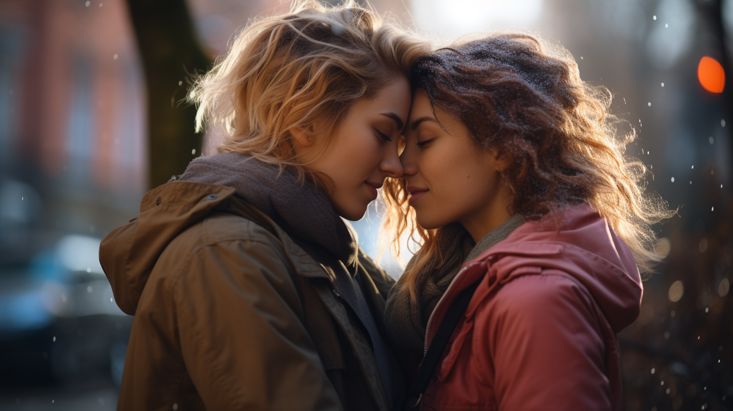 Young Lesbian Couple In Love