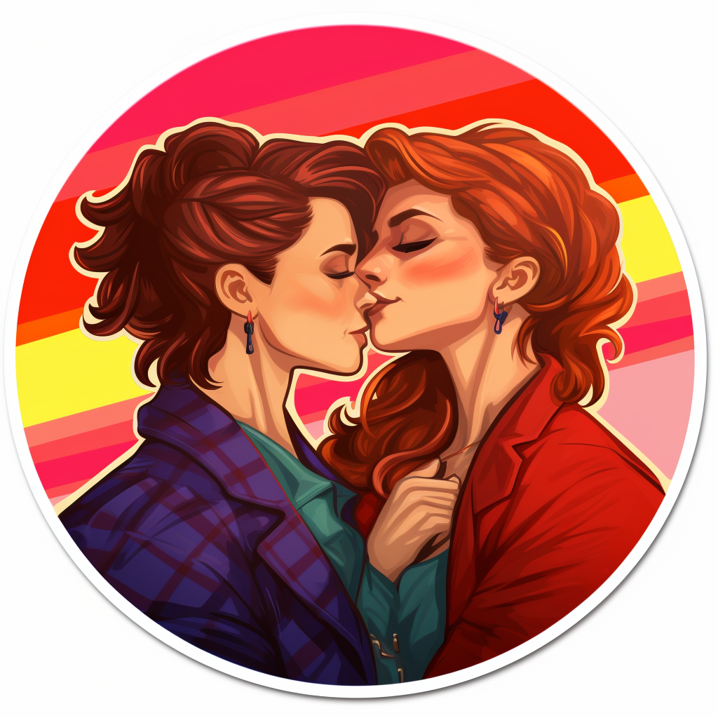 Lesbian pride stickers design