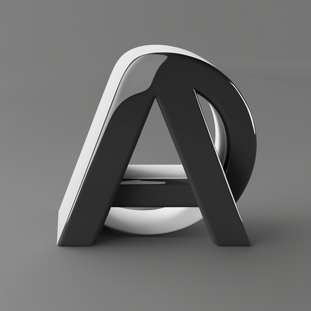 Letter A logo in black and white