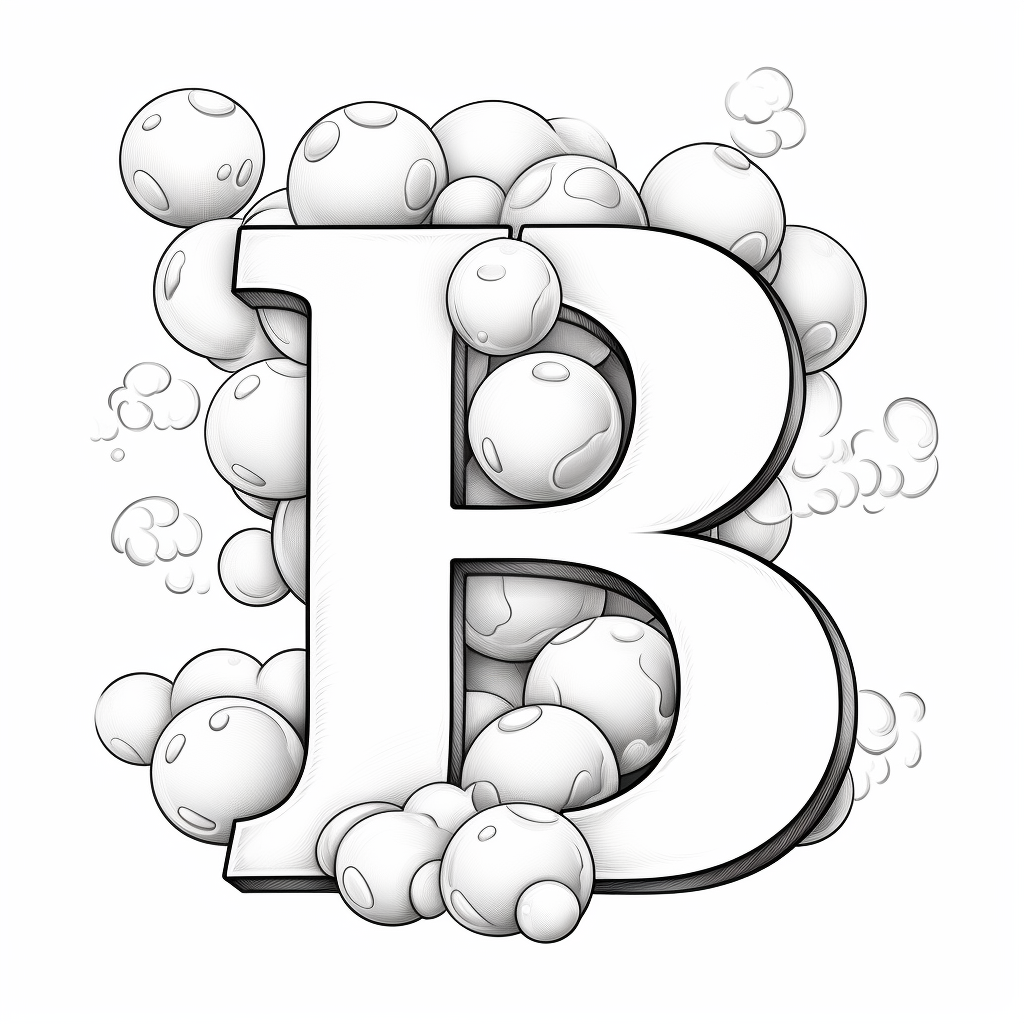 Colorful balls with letter B