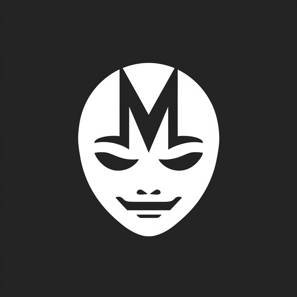 Letter M Comedy Tragedy Mask Logo Image