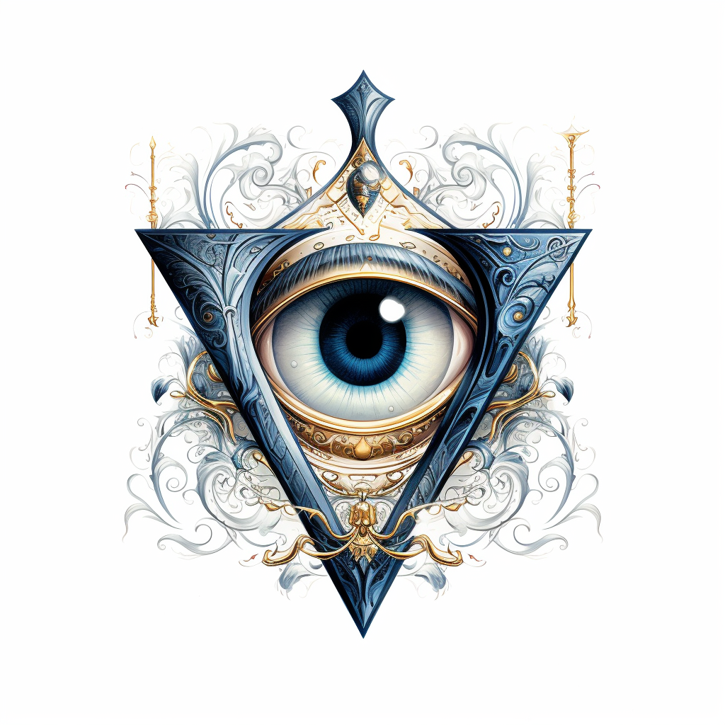 Visionary letter V with eye