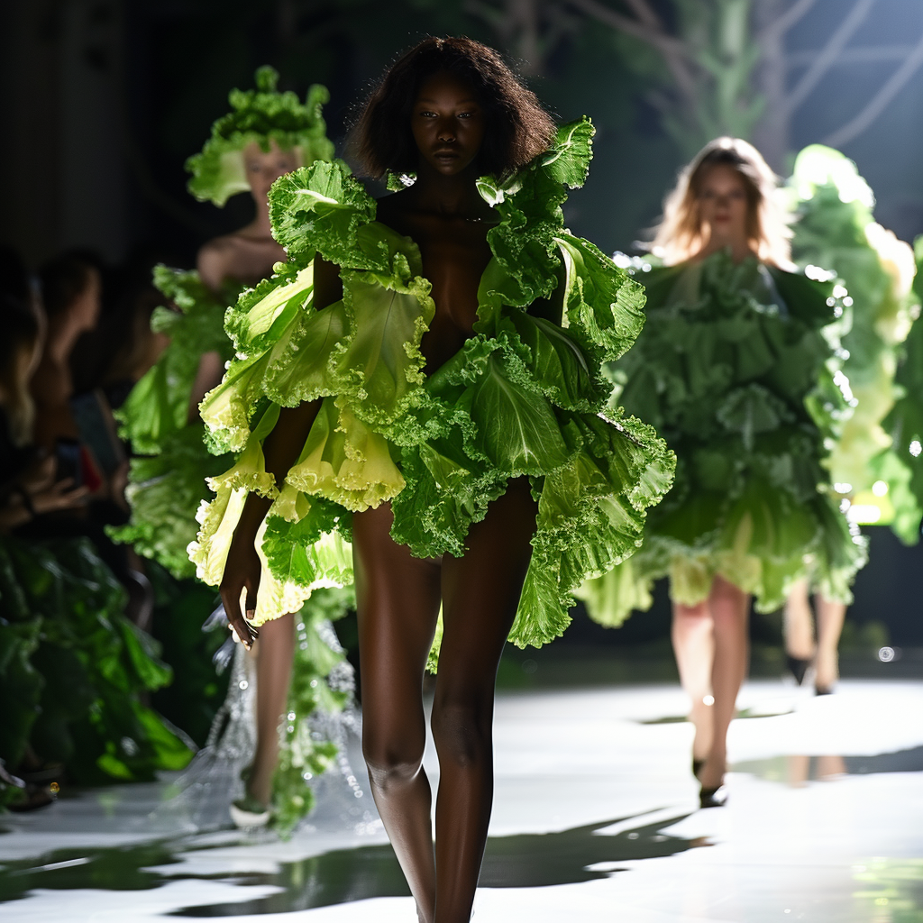 Lettuce leaf fashion show outfits