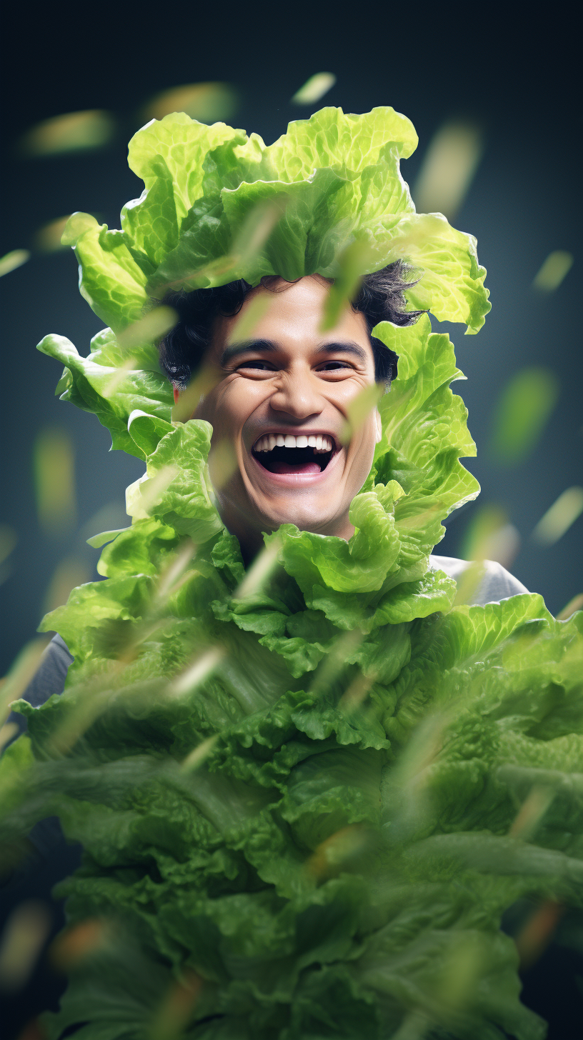 Lettuce person smiling photograph