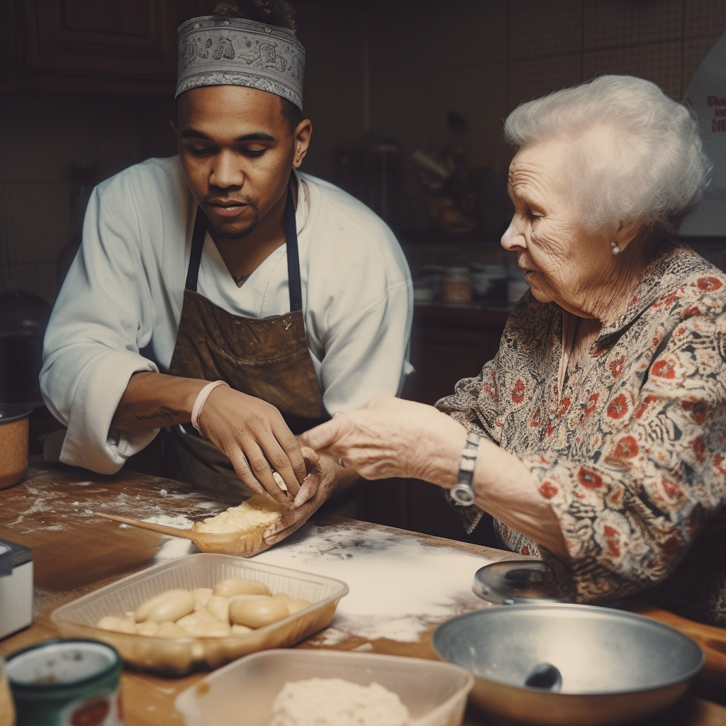 Lewis Hamilton with Polish Grandmother Making Dumplings