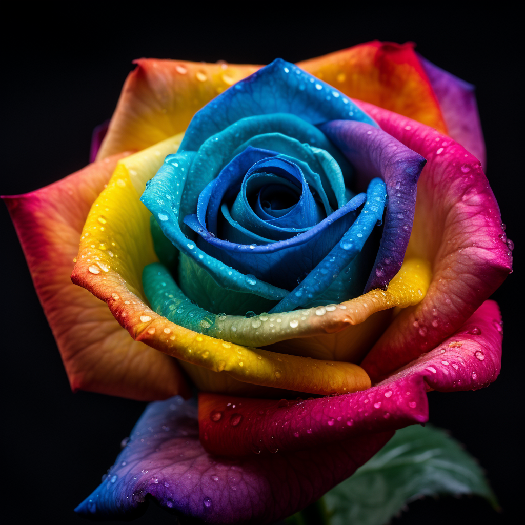 LGBT Rose on Black Background