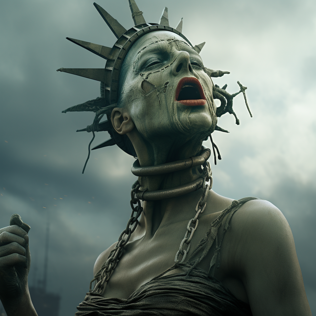 Statue of Liberty with Steel Gag