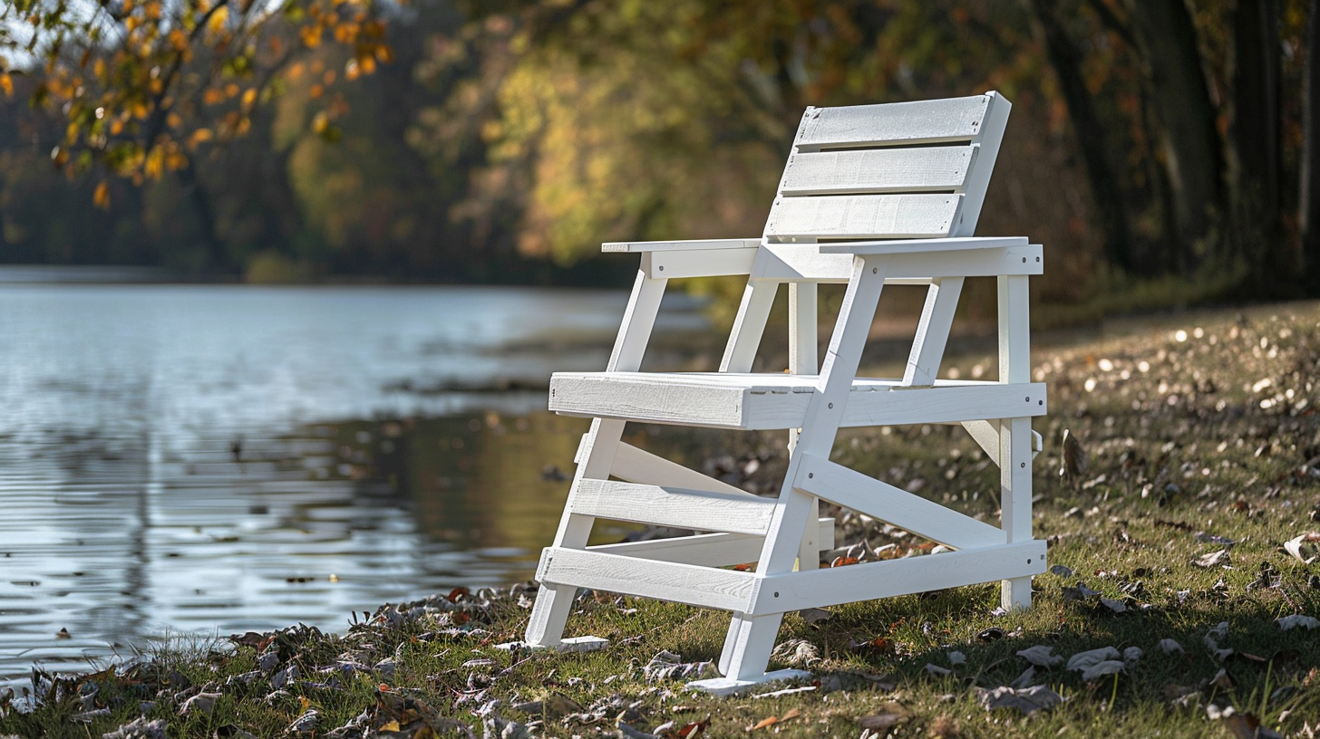 white wooden lifeguard chair on beach