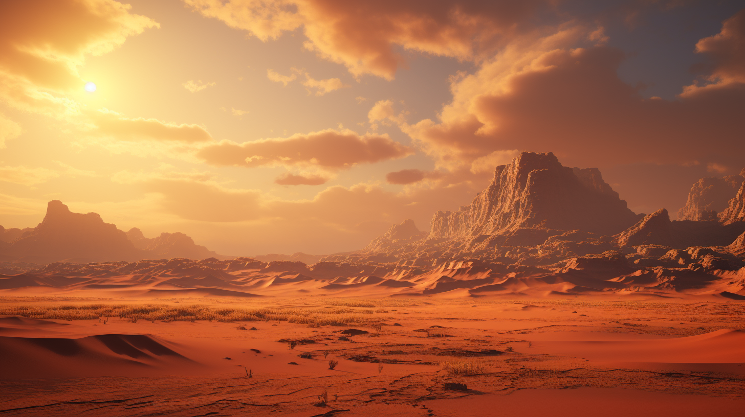 Desolate landscape consumed by sand dunes