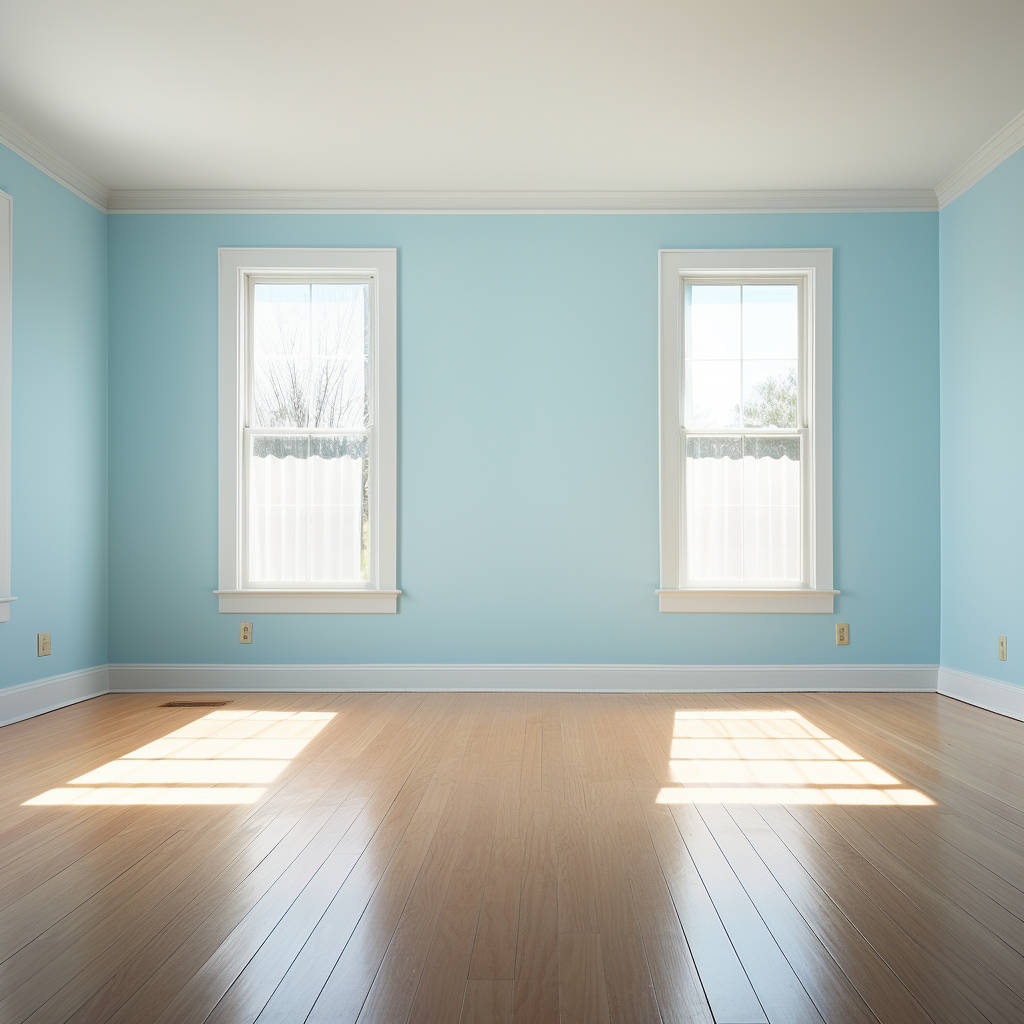 Light Blue Empty Living Room