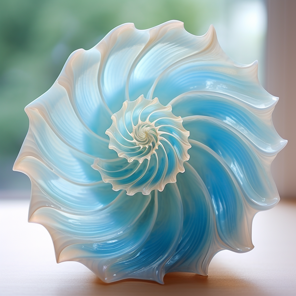 Beautiful light blue spiral shell