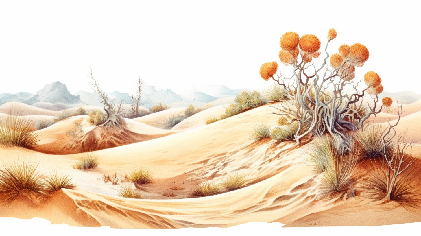 Light watercolor desert dunes clipart