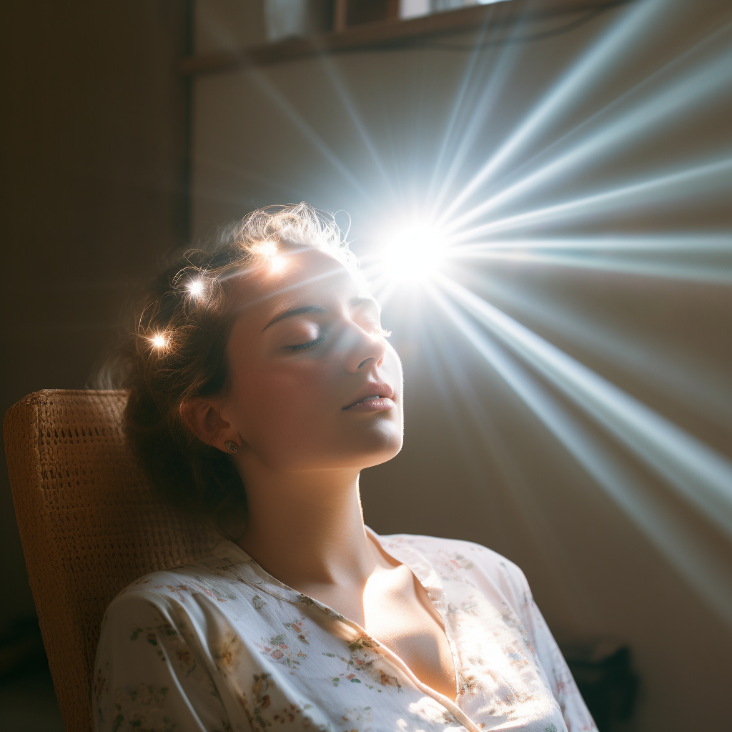 Relaxing light therapy experience