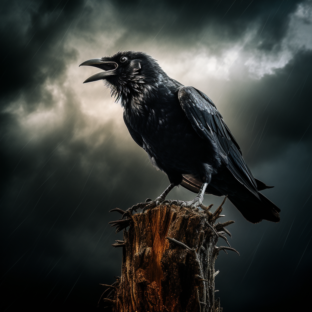 Thunderous crow-shaped lightning bolt