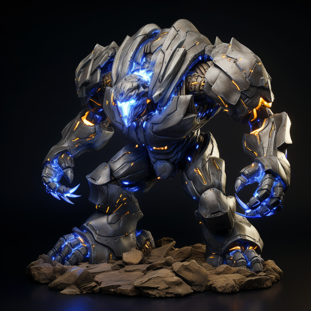 lightning golem with blue energy