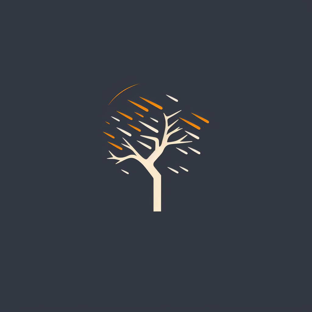 Minimalist lightning-tree logo design