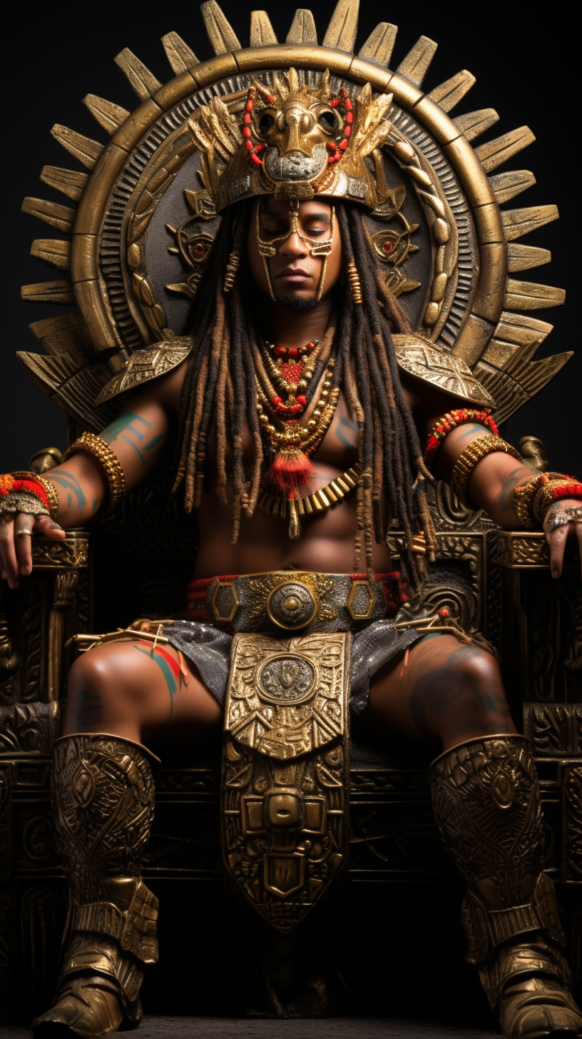 Lil Wayne as Mayan noble with diamond-studded smile