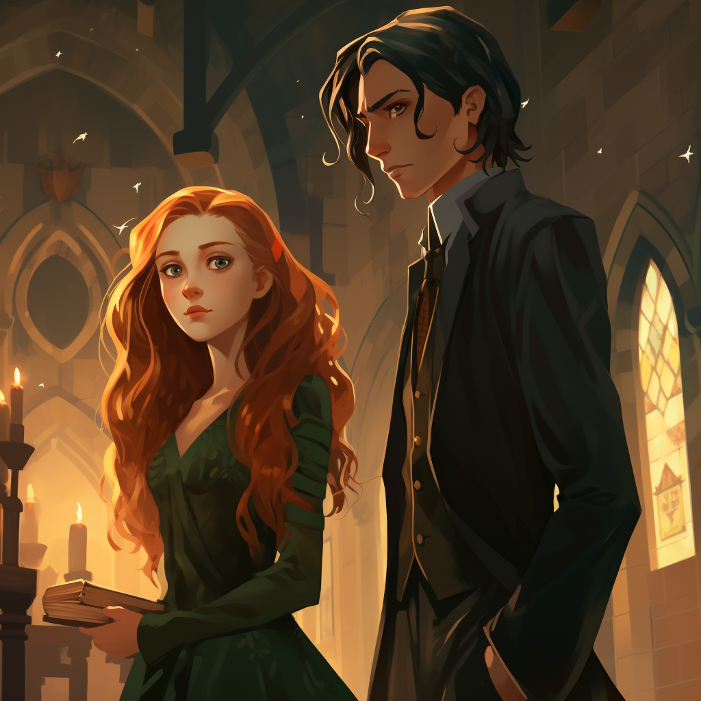 Lily Evans and Severus Snape having intense argument