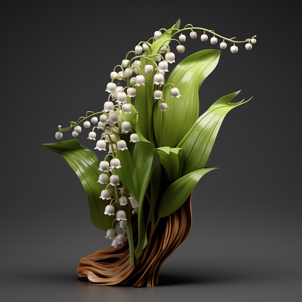 Beautiful Lily of the Valley Wood Detail