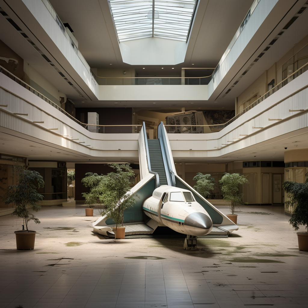 Desolate Mall Hyperrealistic Photo