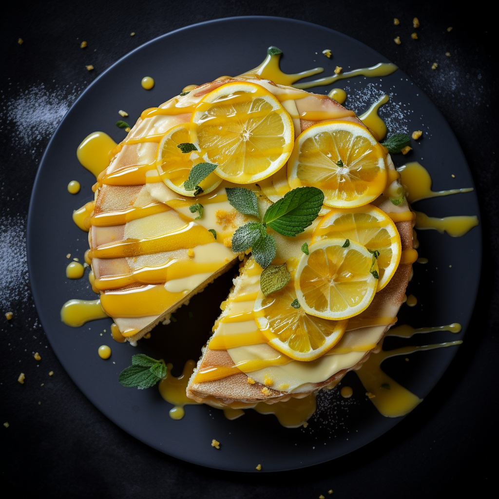 Sliced Limoncello Torte with Extra Sauce