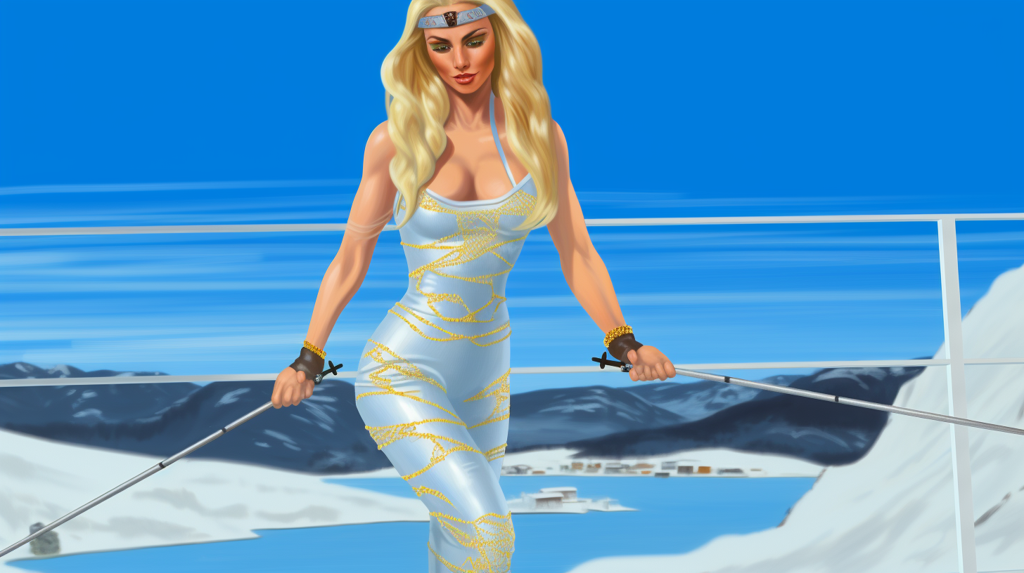 Lindsey Vonn Skiing Fashion Mountain Landscape