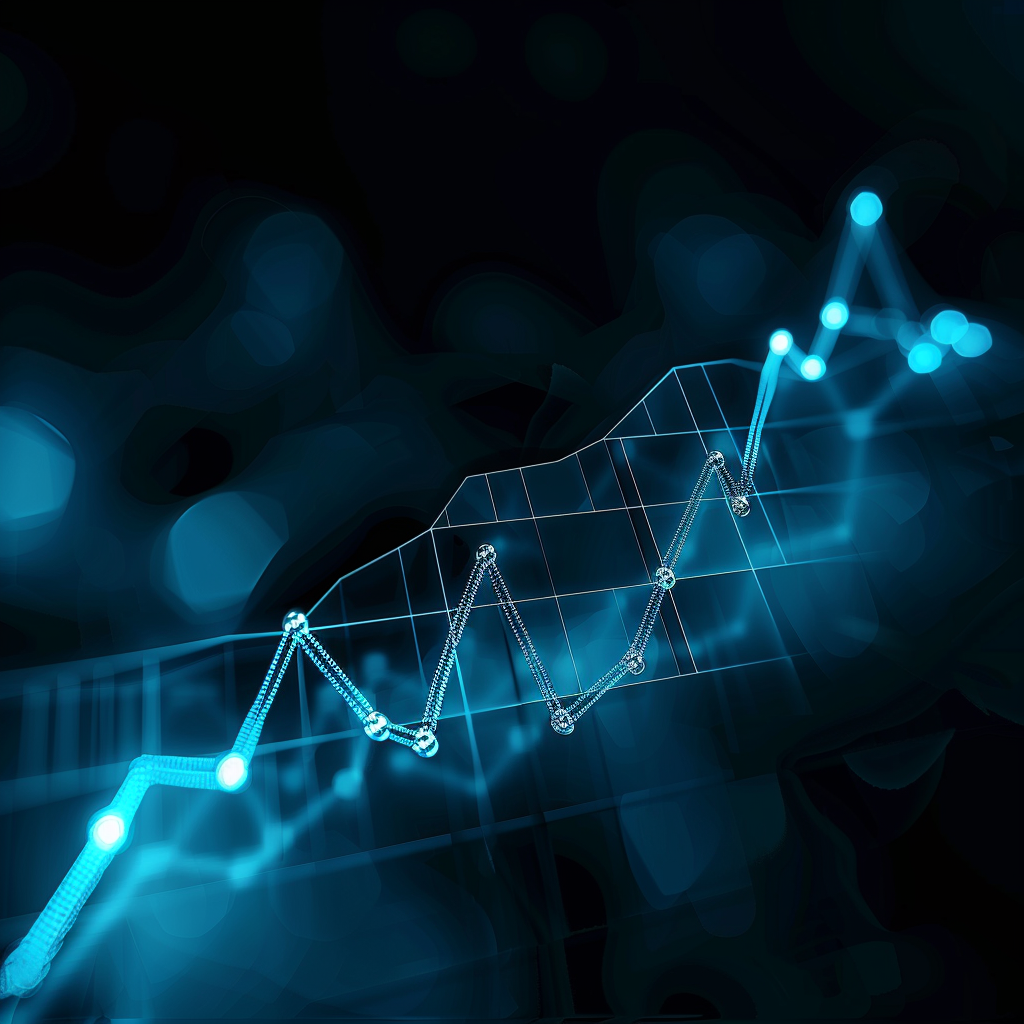 stylized line graph growth progress