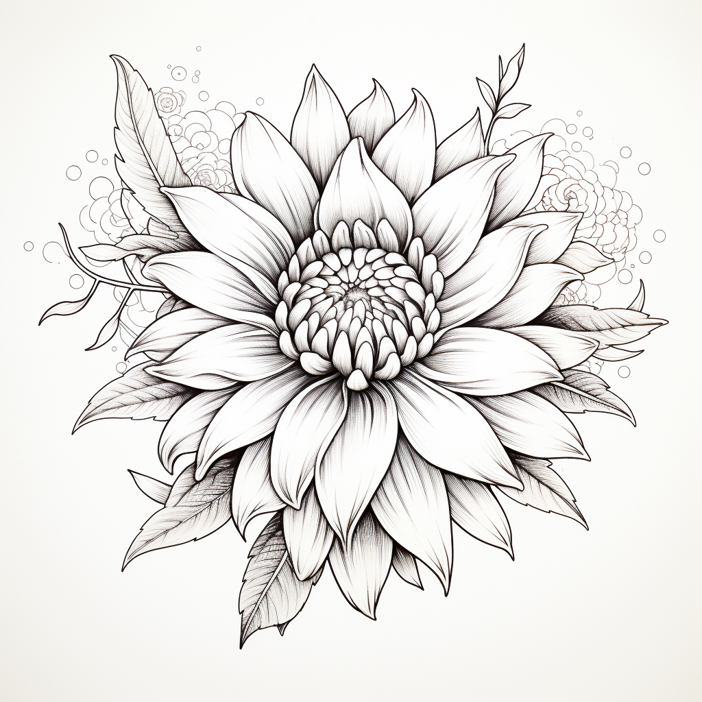 Tattoo design mandela flower