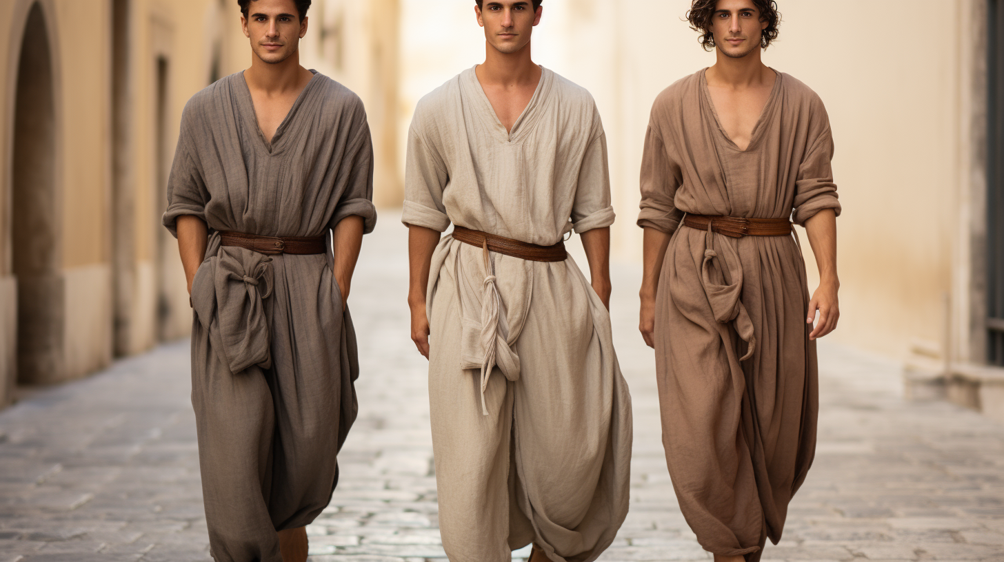 Stylish linen clothing for Roman fashion