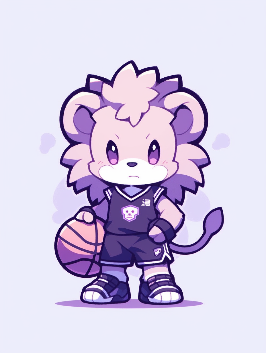 Minimalist Lion Basketball Jersey Illustration