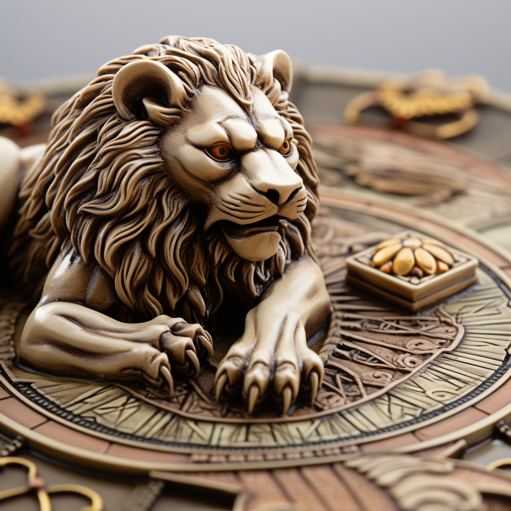 Closeup of Lion Game Piece