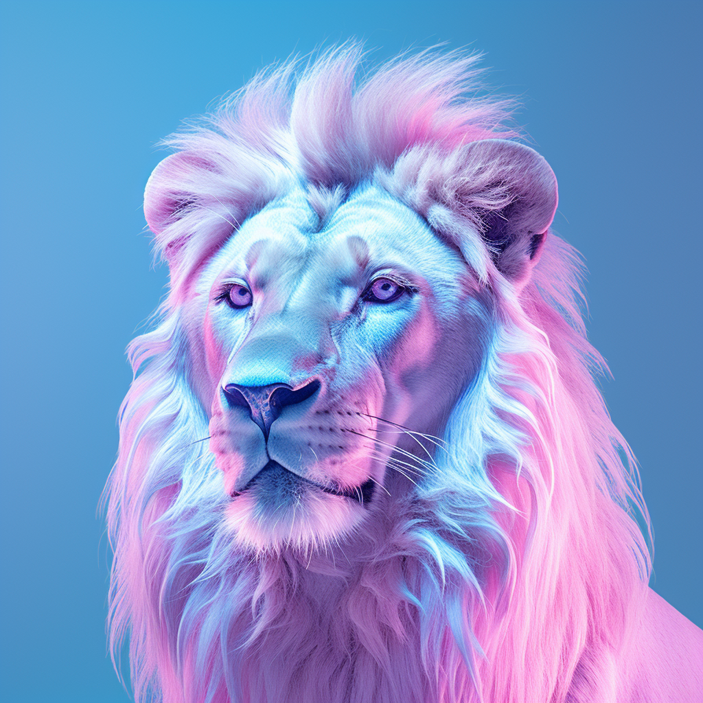 Lion with Minimalist Holosexual Aesthetic