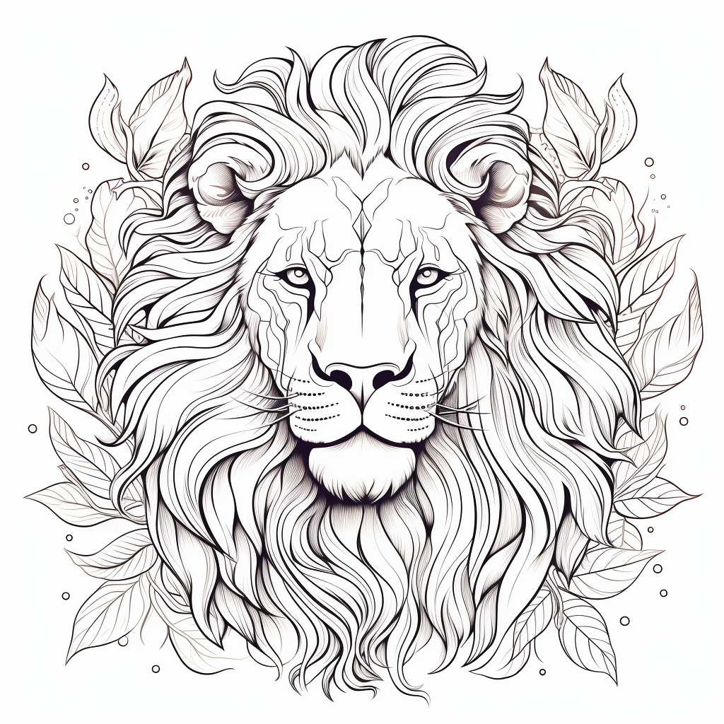 Lion Pride Coloring Outlines Image