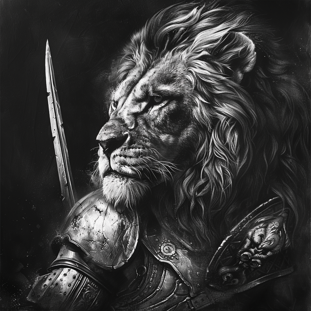 Lion Warrior Portrait Image