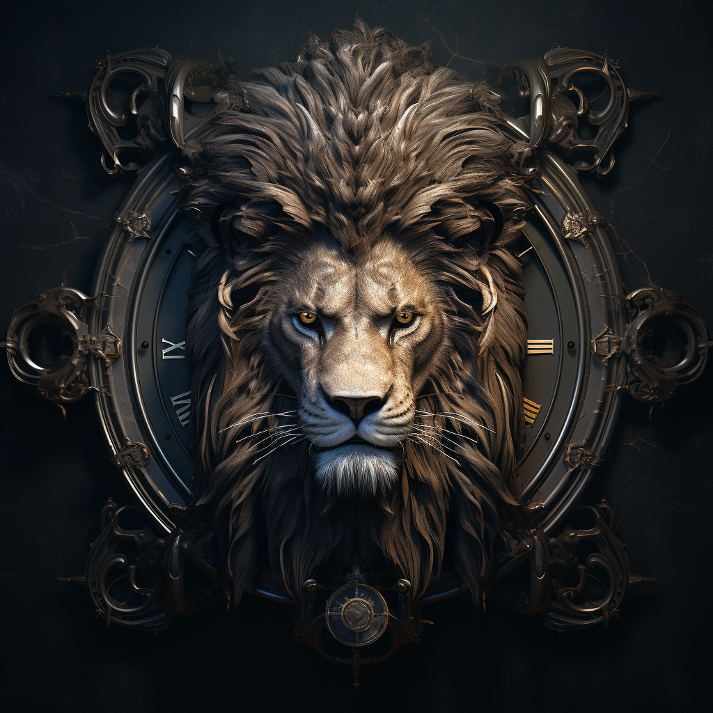 Lion with Crown and Clock