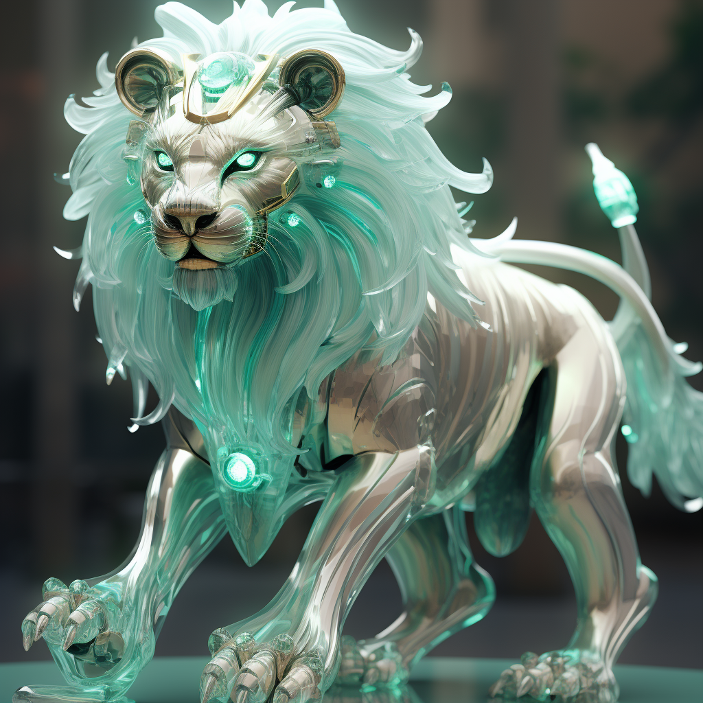 Lion in Translucent Glass