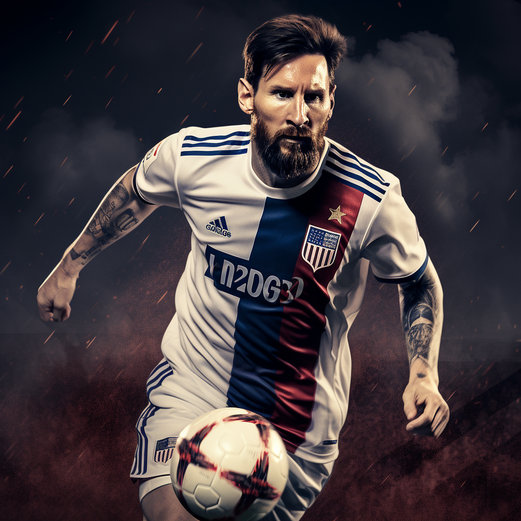 Lionel Messi playing in Revolution soccer kit