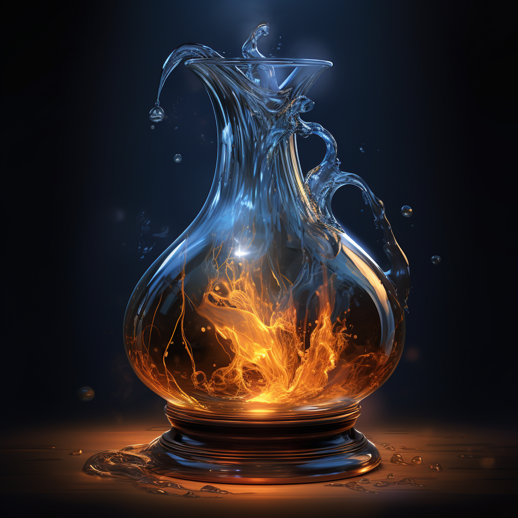 Illustration of a mesmerizing liquid glass potion