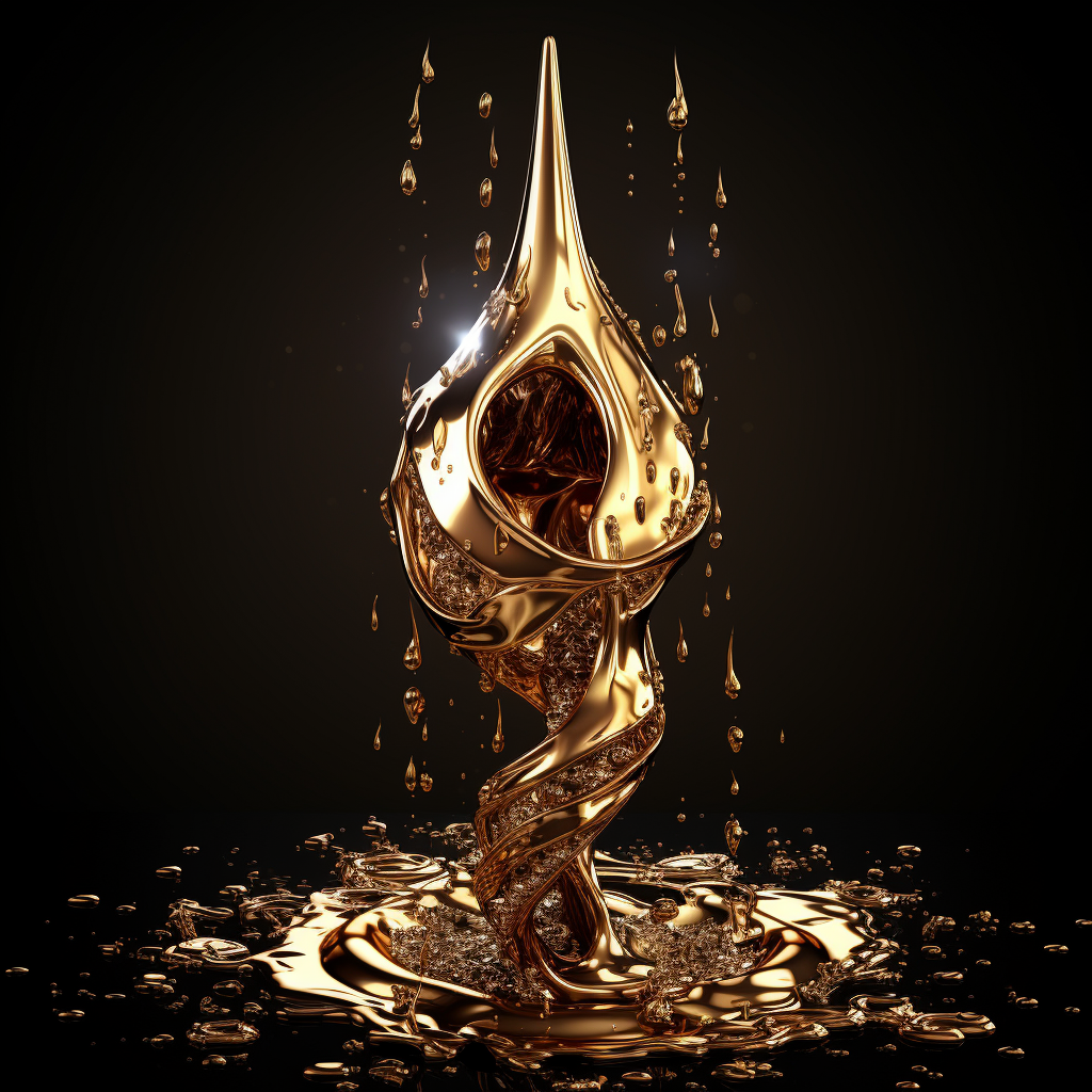 Liquid gold serpent melting diamonds