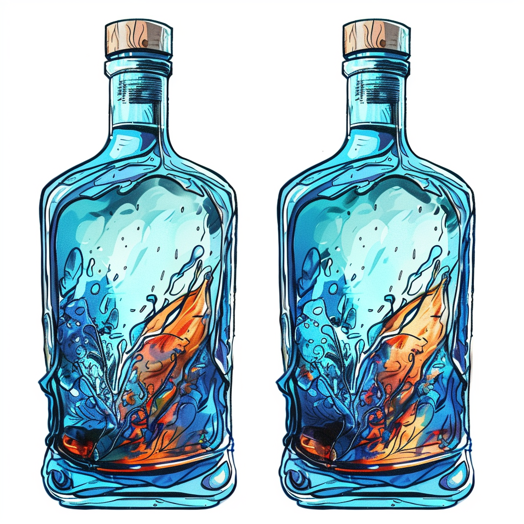 Blue Liquor Bottle Packaging Series