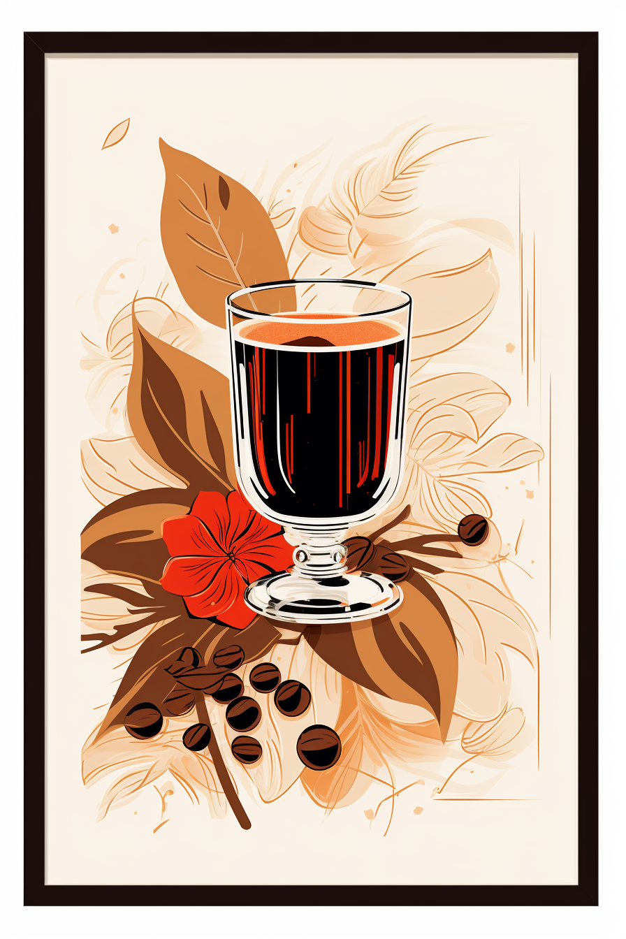 Graphic poster of liquor de cafe