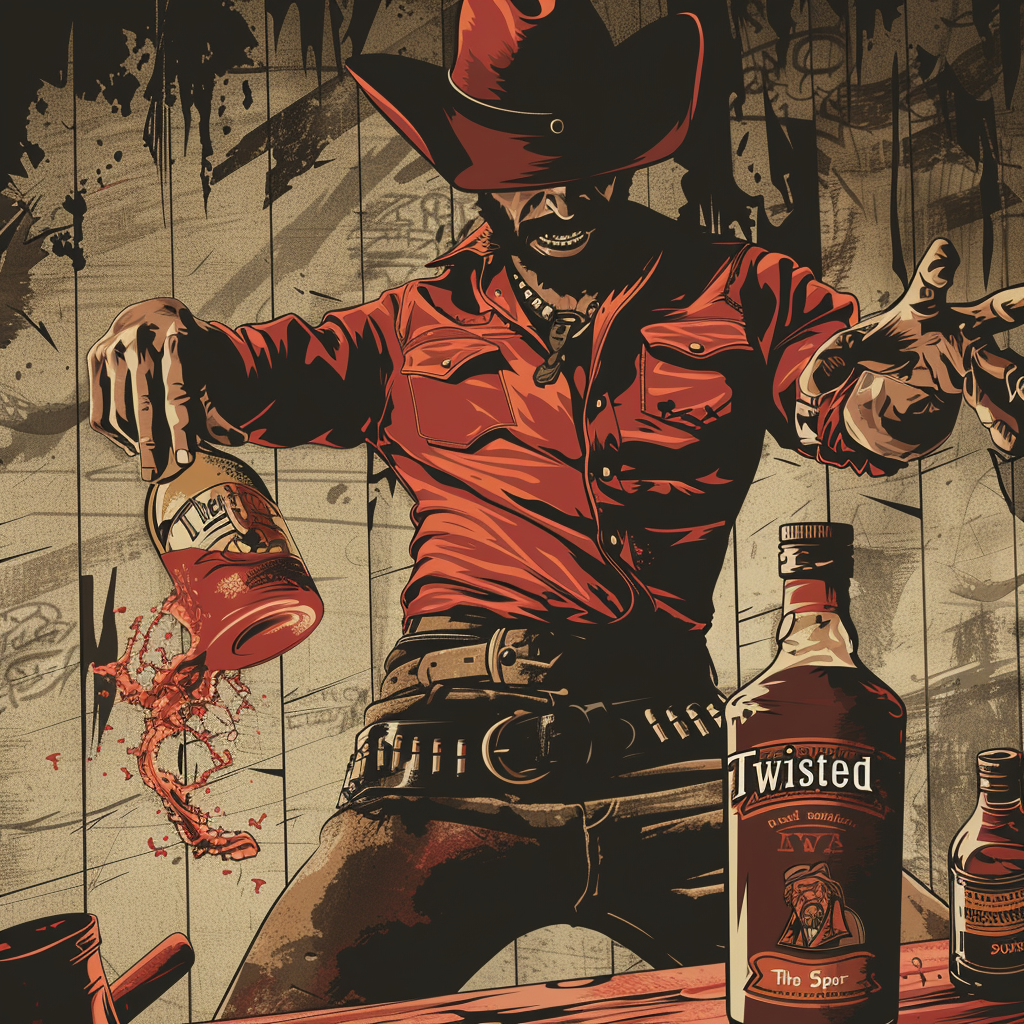 Cowboy themed liquor store flyer