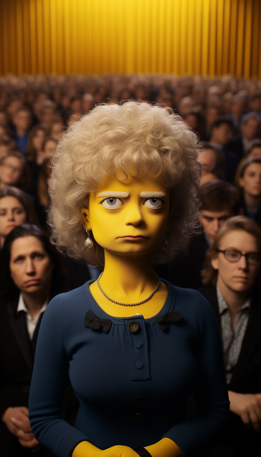 Captivated audience listening to President Lisa Simpson